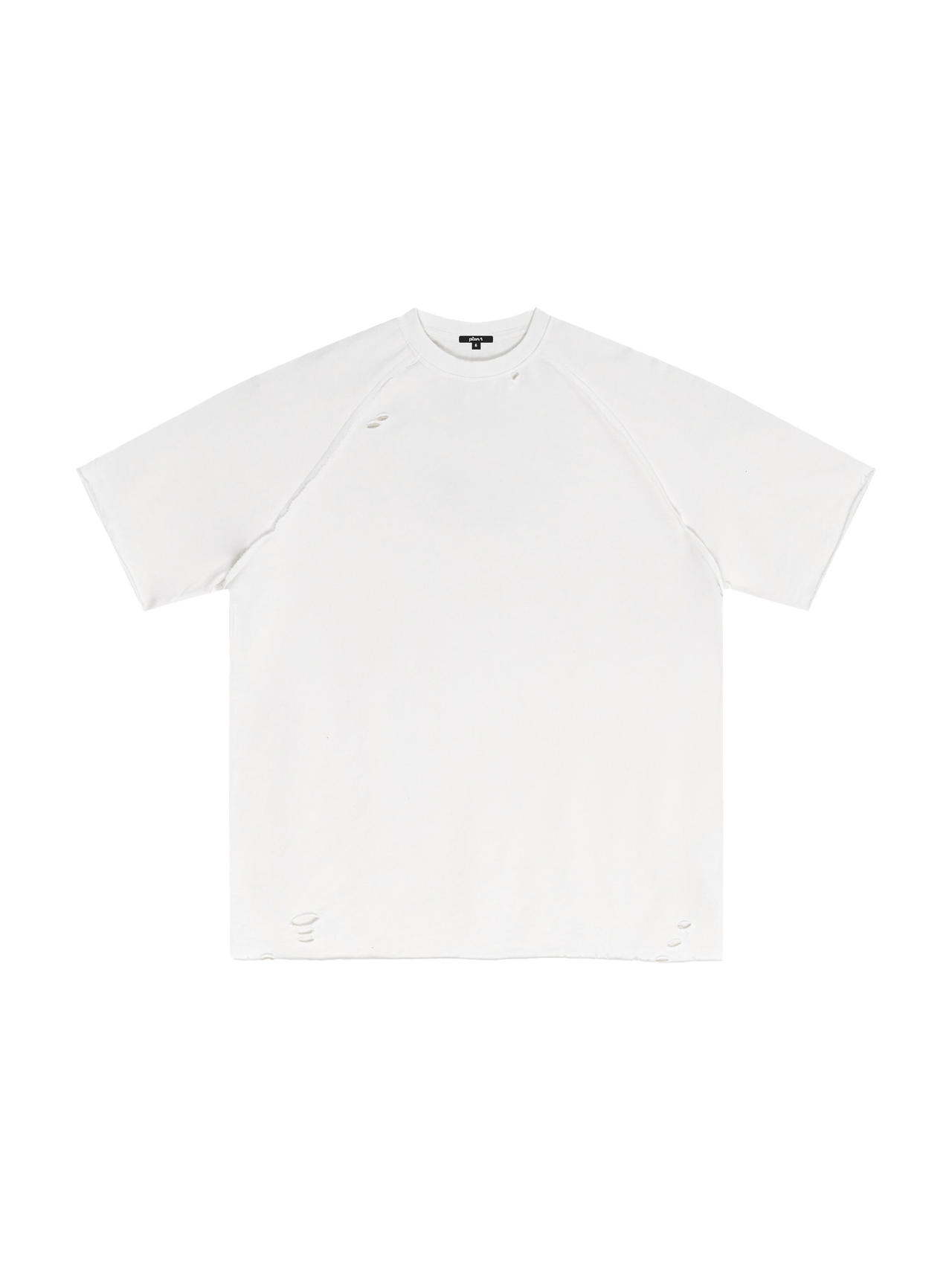 חולצה קרעים לבנה תואמת למכנס קצר לגבר קרעים לבן קדימה