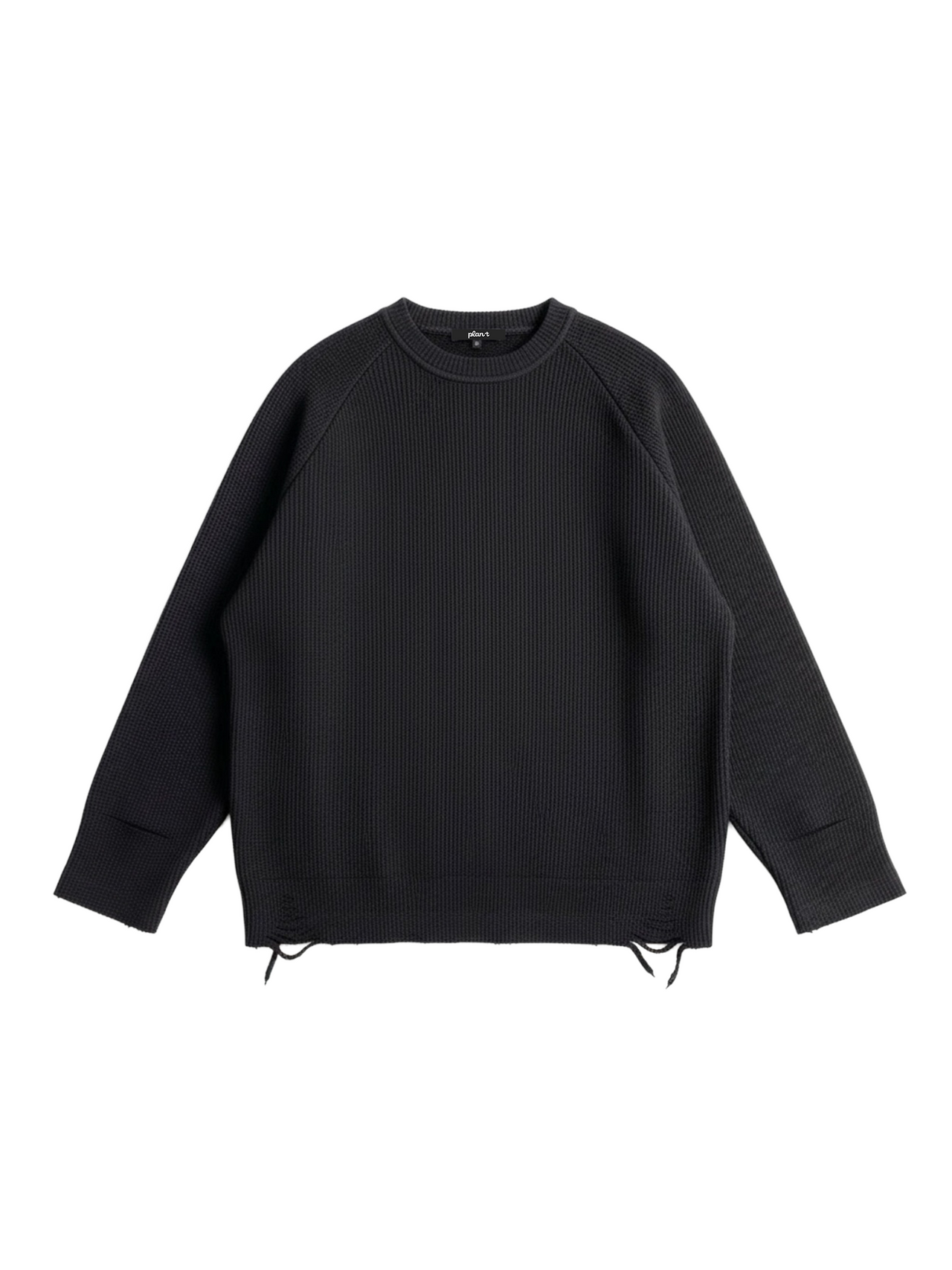 Waffle Distressed Long Sleeve Sweater